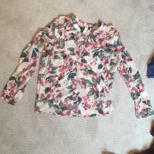 Allison Joy Sheer Floral Blouse